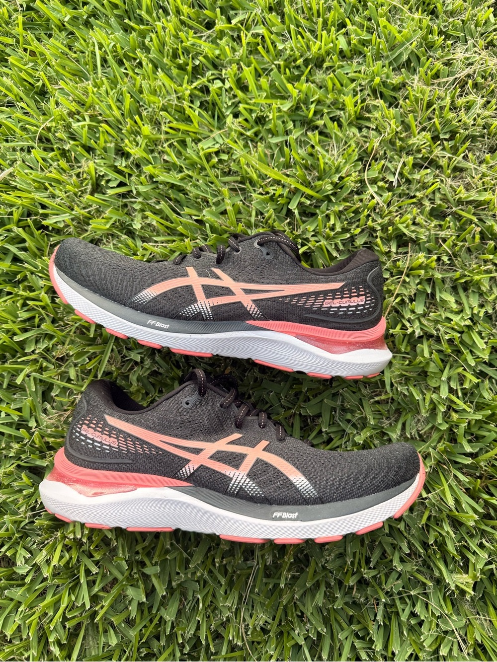 ASICS Black and Coral Running Shoes size 12 Women’s first 10.5 Men’s